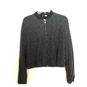 H&M New Divided Black & Silver Sweater Jacket